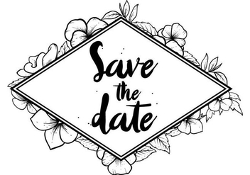 Free Save The Date Pansy Flower Vector - vector gratuit #394411